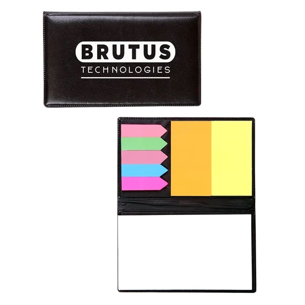 Sticky flag and note memo case with black vinyl cover, one... from ASI 79530 Prime Line