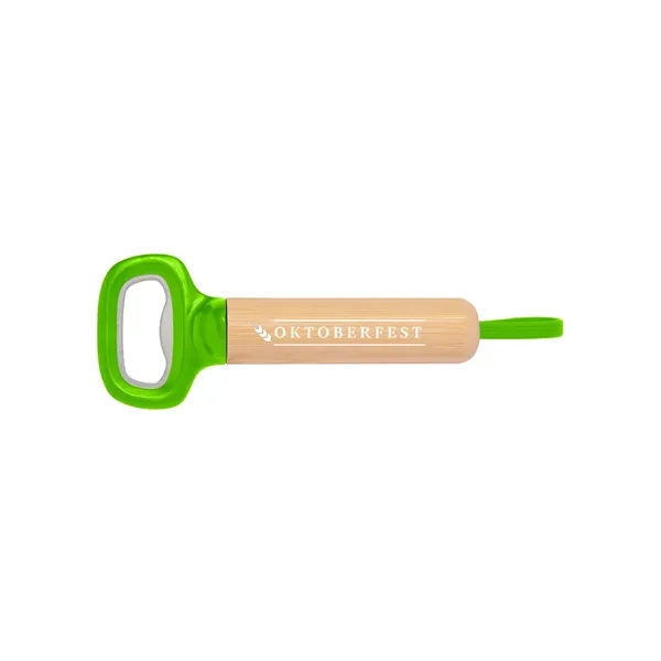 Bamboo Bottle Opener with Silicone Strap... from ASI 79530 Prime Line