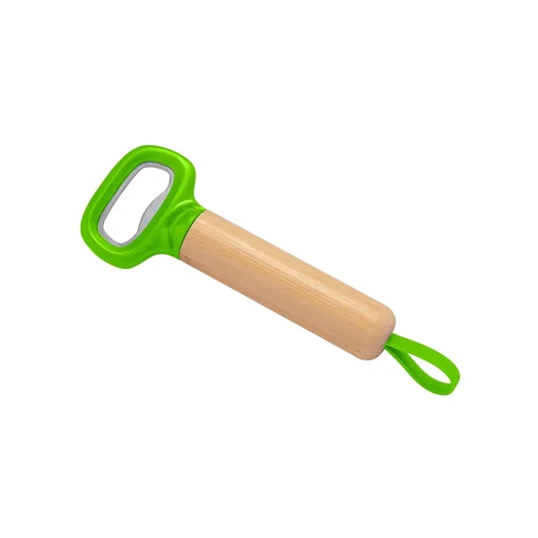 Bamboo Bottle Opener with Silicone Strap... from ASI 79530 Prime Line