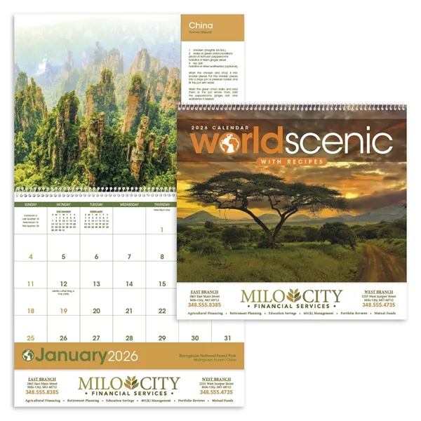 World Scenes with Recipe... from ASI 40480 Koozie Group / Norwood Triumph Calendar
