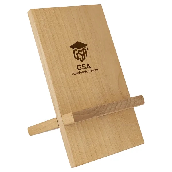 Natural Red Alder easel stand for phones or tablets-customize it for... from ASI 72657 Active Life Promo / Apres Ski Ingrain Promo