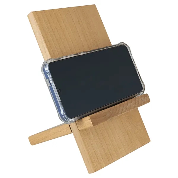 Natural Red Alder easel stand for phones or tablets-customize it for... from ASI 72657 Active Life Promo / Apres Ski Ingrain Promo