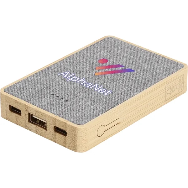 Dual Port Bamboo/rPET Powerbank 5,000mAh... from ASI 89320 Starline USA Inc