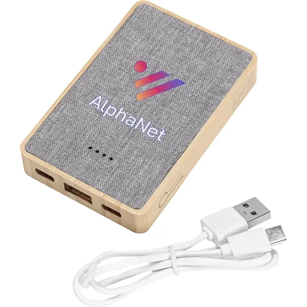 Dual Port Bamboo/rPET Powerbank 5,000mAh... from ASI 89320 Starline USA Inc