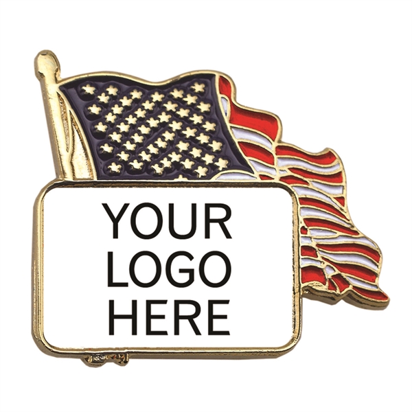 7/8" die cast metal USA flag pin with poly dome and... from ASI 52263 EMT / EMT