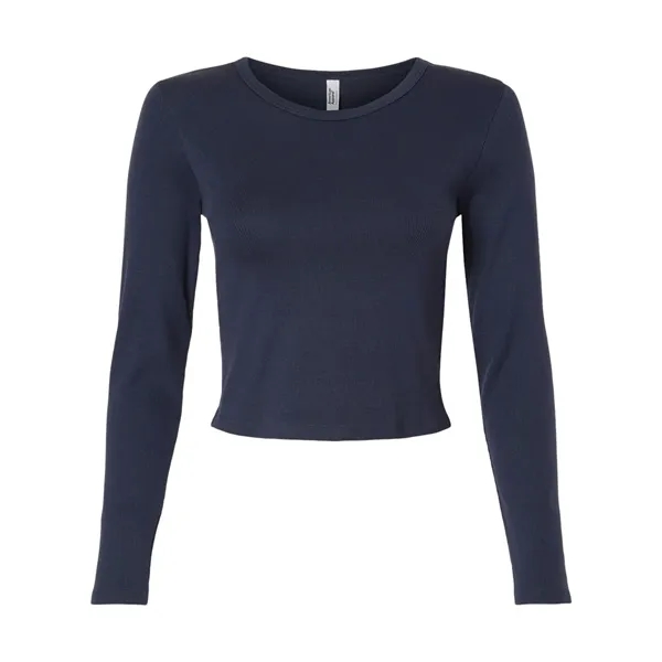 American Apparel Women's Baby Rib Long Sleeve Cropped Tee... from ASI 84358 S&S Activewear