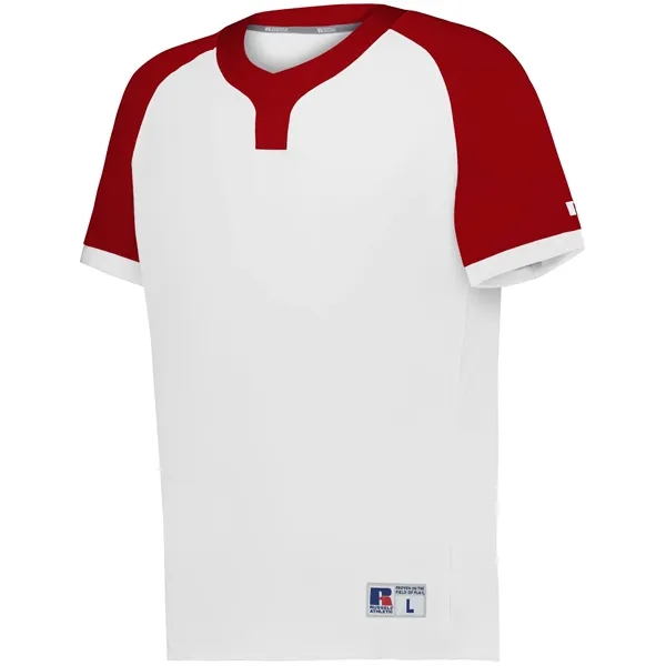 Baseball jersey with a hidden 2 button placket.... from ASI 37461 Augusta Sportswear