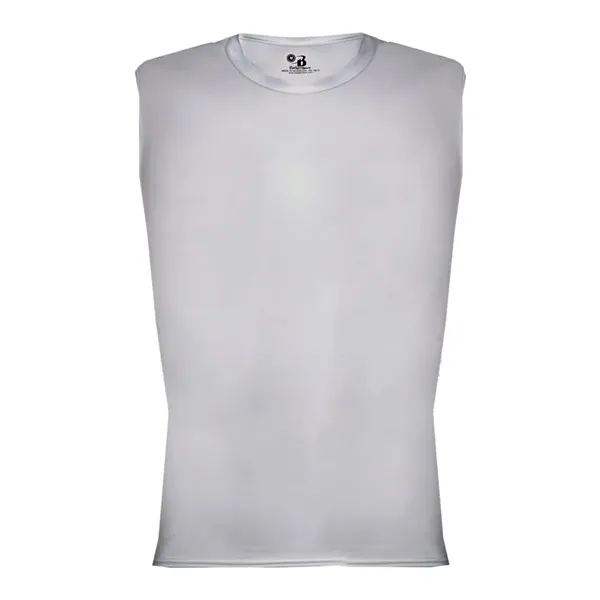 Sleeveless compression tee with stretch body fit, self-fabric collar, and double-needle... from ASI 84358 S&S Activewear