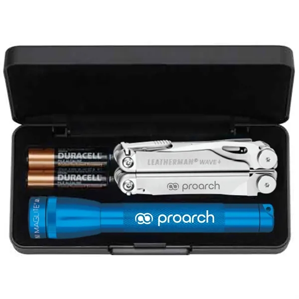 Gift set with MagLite flashlight, two AA batteries and multifunctional tool... from ASI 46170 Compass Industries Inc