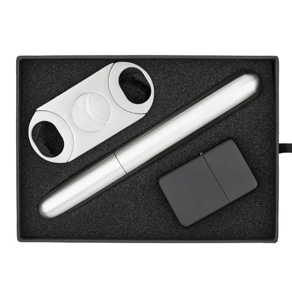 Cigar Holder, cutter and lighter gift set... from ASI 57655 STOPNGO Line