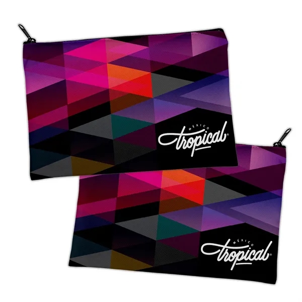 Travel zipper pouch made from 600D polyester available in three sizes.... from ASI 93987 Martini-Vispak Inc.
