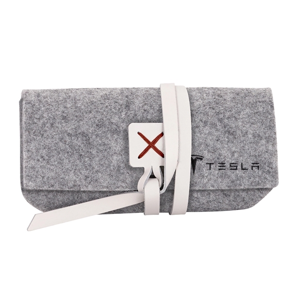 Felt sunglasses holder that is handcrafted with Irish-waxed linen accent colors... from ASI 88060 Snugz/USA Inc / SnugZ USA®