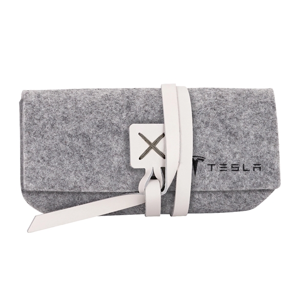 Felt sunglasses holder that is handcrafted with Irish-waxed linen accent colors... from ASI 88060 Snugz/USA Inc / SnugZ USA®