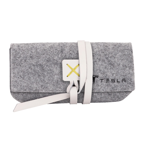 Felt sunglasses holder that is handcrafted with Irish-waxed linen accent colors... from ASI 88060 Snugz/USA Inc / SnugZ USA®