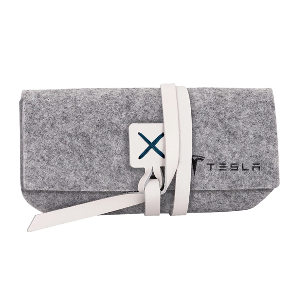 Felt sunglasses holder that is handcrafted with Irish-waxed linen accent colors... from ASI 88060 Snugz/USA Inc / SnugZ USA®