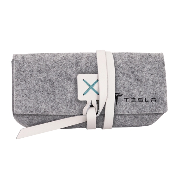 Felt sunglasses holder that is handcrafted with Irish-waxed linen accent colors... from ASI 88060 Snugz/USA Inc / SnugZ USA®