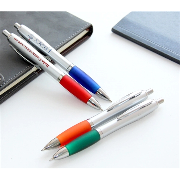 5.31" x .51" ballpoint pen with a plastic body and silicone... from ASI 37218 Athena Promo (tm)