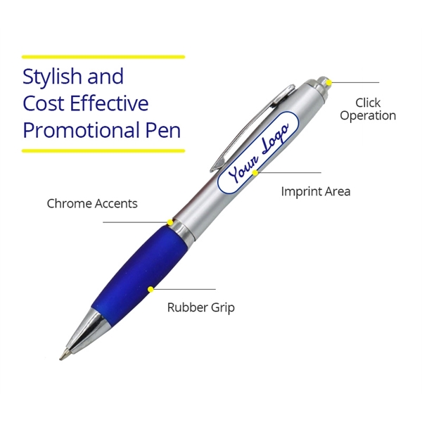 5.31" x .51" ballpoint pen with a plastic body and silicone... from ASI 37218 Athena Promo (tm)