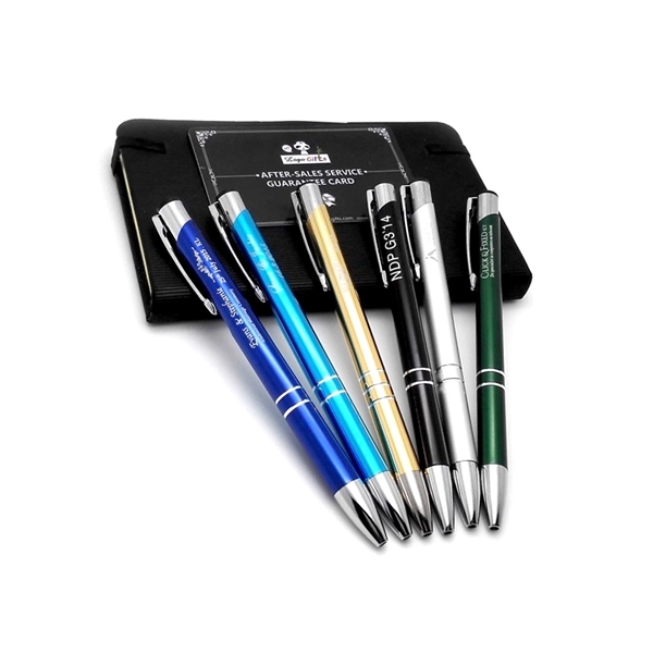 5.6" x .54" metal pen with standard blue ink and multiple... from ASI 37218 Athena Promo (tm)