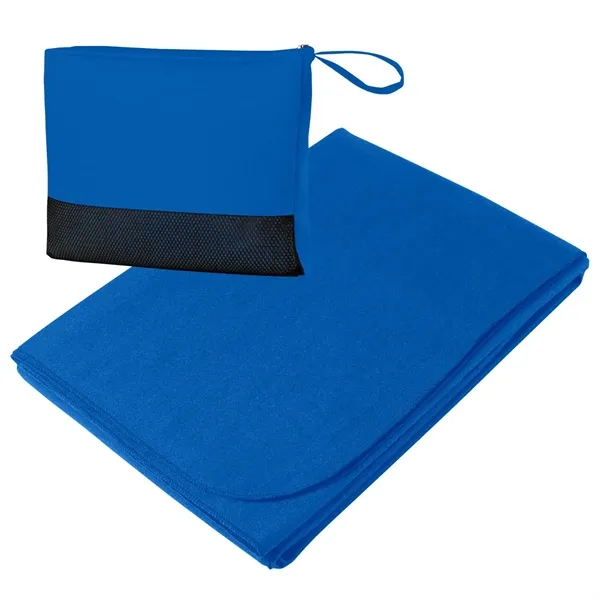 Large 47" x 60" travel blanket made of 100% polyester.... from ASI 61125 Hit Promotional Products / Hit®