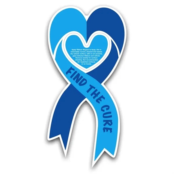 Heart-shaped ribbon car sign magnet with 4 color process printed custom... from ASI 68507 The Magnet Group / Magnet LLC™