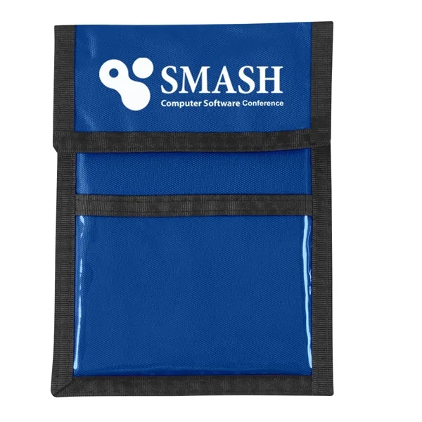 Neck wallet badge holder with clear plastic badge window, 420 denier... from ASI 61125 Hit Promotional Products / Hit®