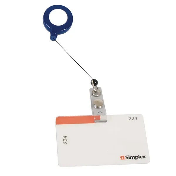 Badge holder with 24" retractable cord and white laminated label.... from ASI 61125 Hit Promotional Products / Hit®