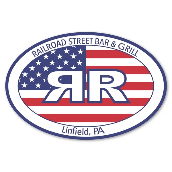 4" x 6" oval shaped label with permanent adhesive backing and... from ASI 68507 The Magnet Group / Magnet LLC™