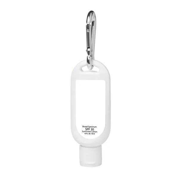 1.8 oz. SPF 30 Sunscreen with Carabiner. Broad Spectrum Formula Protects... from ASI 61125 Hit Promotional Products / Hit®
