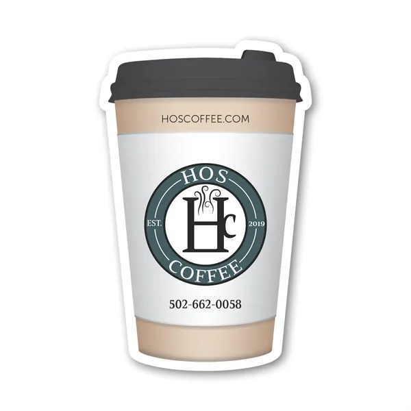 To-go cup-shaped magnet with four color process customization.... from ASI 68507 The Magnet Group / Magnet LLC™