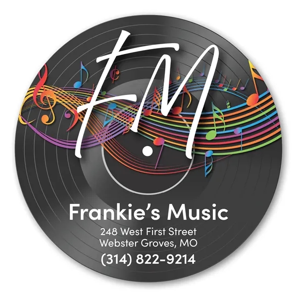 3.75" vinyl record shaped magnet featuring four color process customization.... from ASI 68507 The Magnet Group / Magnet LLC™
