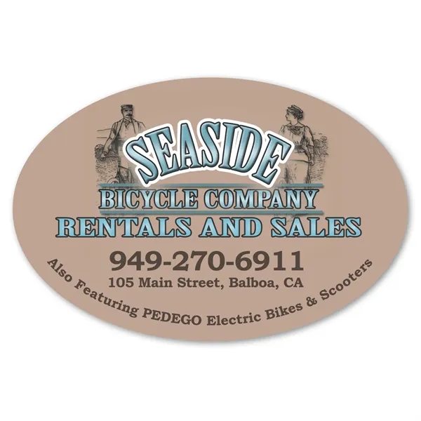 2" x 3" oval shaped label with removable adhesive backing and... from ASI 68507 The Magnet Group / Magnet LLC™