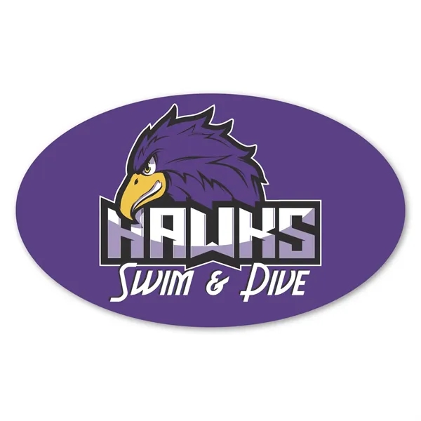 3" x 5" oval shaped, repositionable label with patterned adhesive backing... from ASI 68507 The Magnet Group / Magnet LLC™