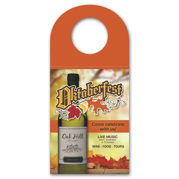 7.5" x 3.5" large perforated bottle hanger made of laminated paper.... from ASI 68507 The Magnet Group / Magnet LLC™
