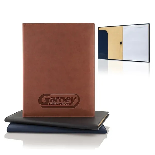 9 1/2" x 12 1/4" polyurethane hand-stitched padfolio with hardboard construction,... from ASI 68507 The Magnet Group / Castelli