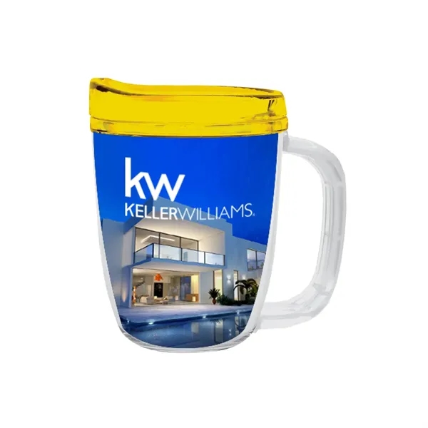 USA-made 12 oz. travel mug with snap-on, spill-resistant thumb-slide lid... from ASI 61125 Hit Promotional Products / Hit®