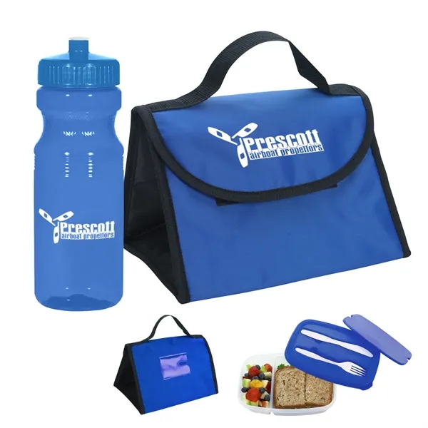 Lunch bag and container with matching lid, clear 18 oz bottle... from ASI 61125 Hit Promotional Products / Hit®