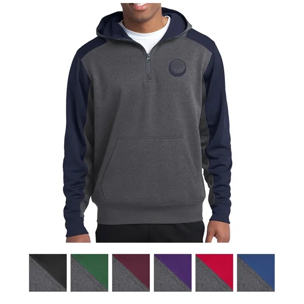 Sport-Tek® Tech Fleece Colorblock 1/4-Zip Hooded Sweatshirt... from ASI 61125 Hit Promotional Products