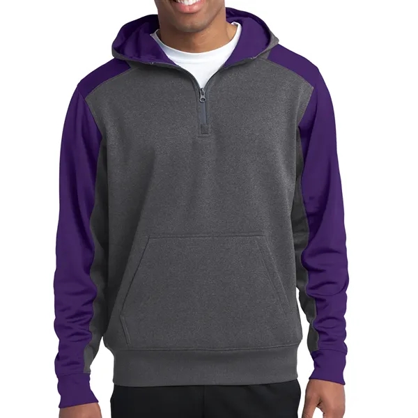 Sport-Tek® Tech Fleece Colorblock 1/4-Zip Hooded Sweatshirt... from ASI 61125 Hit Promotional Products