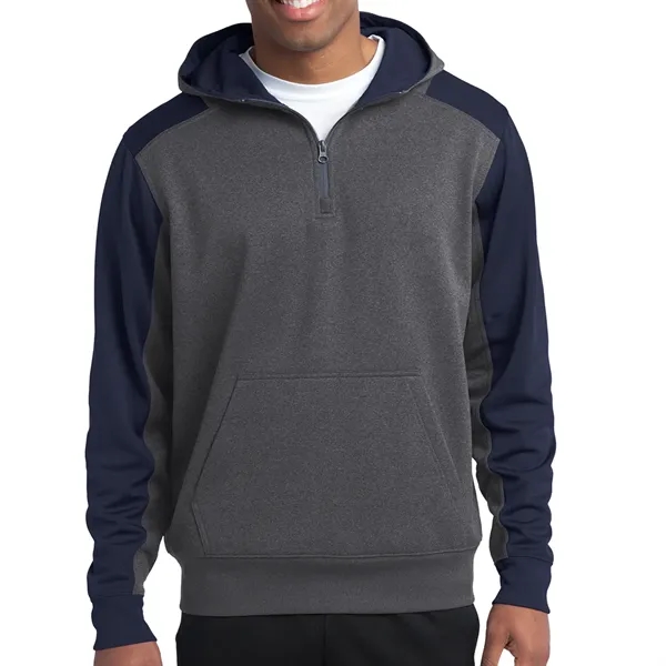 Sport-Tek® Tech Fleece Colorblock 1/4-Zip Hooded Sweatshirt... from ASI 61125 Hit Promotional Products