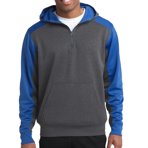 Sport-Tek® Tech Fleece Colorblock 1/4-Zip Hooded Sweatshirt... from ASI 61125 Hit Promotional Products