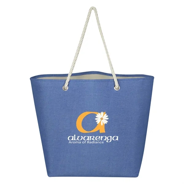Tote bag made of polycanvas and jute with an 8 1/2"... from ASI 61125 Hit Promotional Products / Hit®