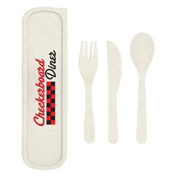 Utensil set with a fork, spoon, and knife inside of a... from ASI 61125 Hit Promotional Products / Hit®