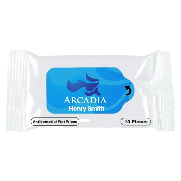 Antibacterial wet wipe packet for staying germ-free with a light citrus... from ASI 61125 Hit Promotional Products / Hit®