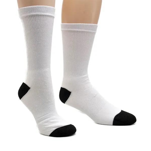 Athletic crew socks made of polyester; unisex and made in the... from ASI 61125 Hit Promotional Products / Hit®