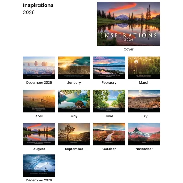 13 month wall calendar with spiral binding and inspirational quotes.... from ASI 61125 Hit Promotional Products / Hit®