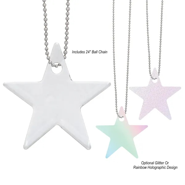 Star shaped acrylic charm with 24" ball chain and full color... from ASI 61125 Hit Promotional Products / Hit®