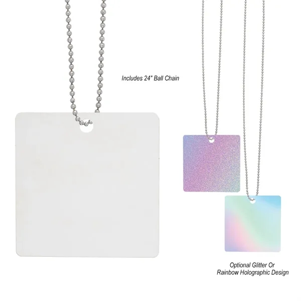 Square shaped acrylic charm with 24" ball chain and full color... from ASI 61125 Hit Promotional Products / Hit®