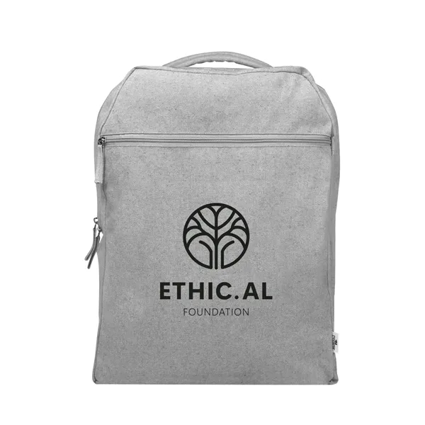 Recycled cotton backpack with laptop pocket, zippered main compartment and adjustable... from ASI 61125 Hit Promotional Products / Hit®