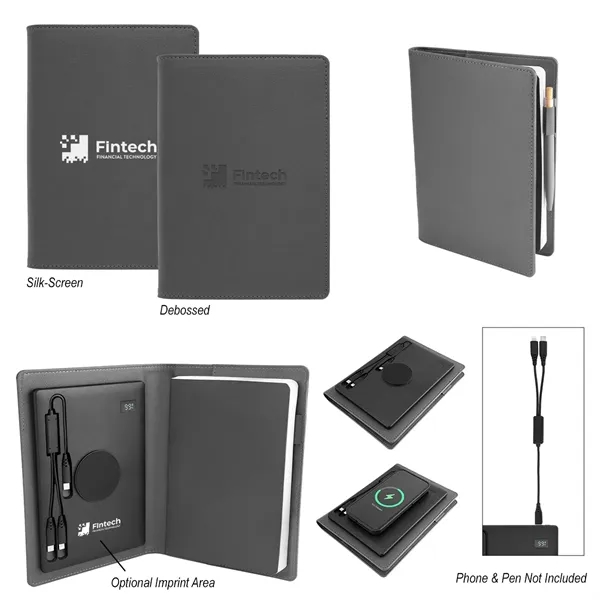 Recycled power folio with wireless charger and power bank.... from ASI 61125 Hit Promotional Products / Hit®